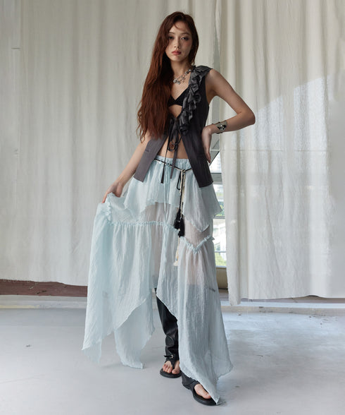 Frill Collar Vest & Sheer Flare Skirt Series